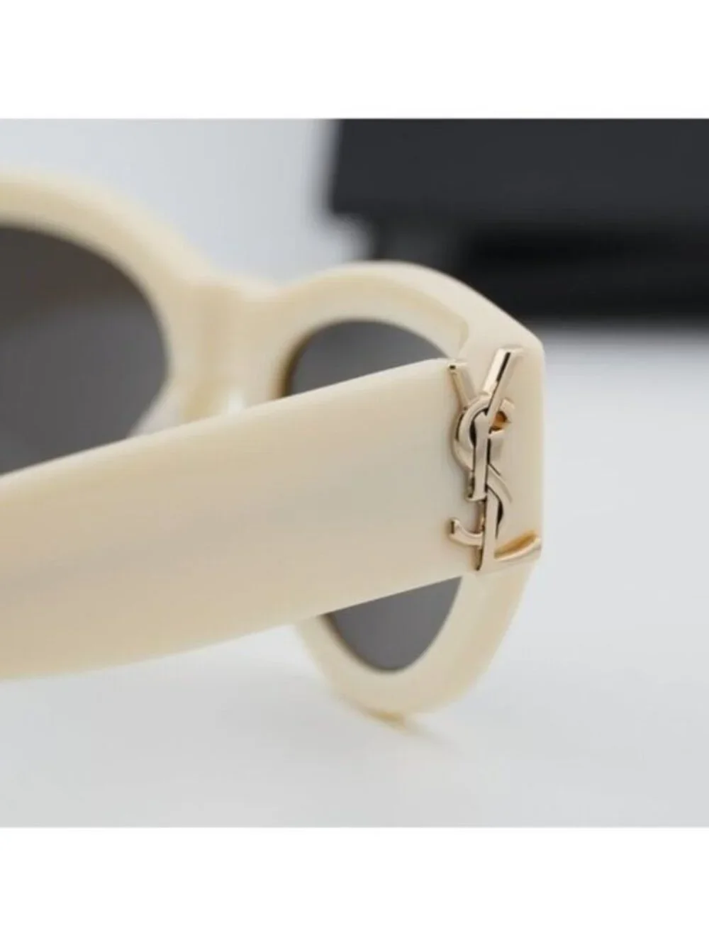 Saint Laurent SL M94 012 Cat Eye Sunglasses - Shiny Ivory/Grey